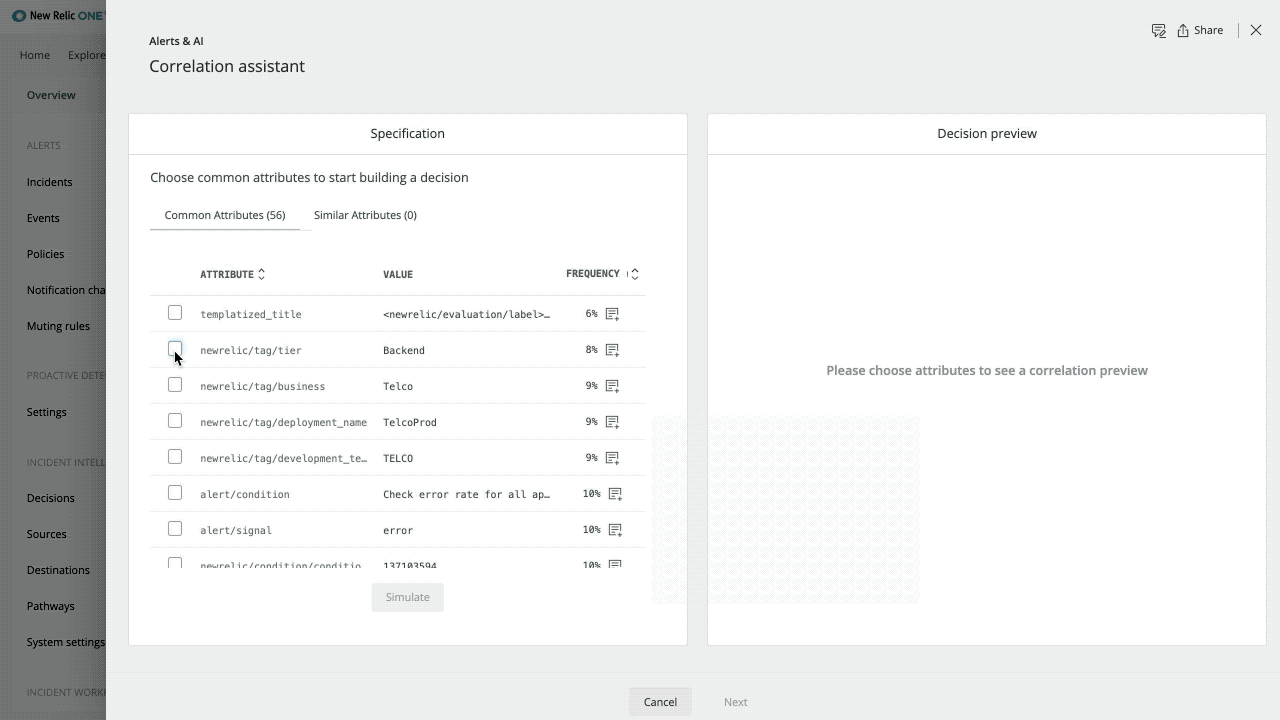 The correlation assistant UI. correlation-assistant.png