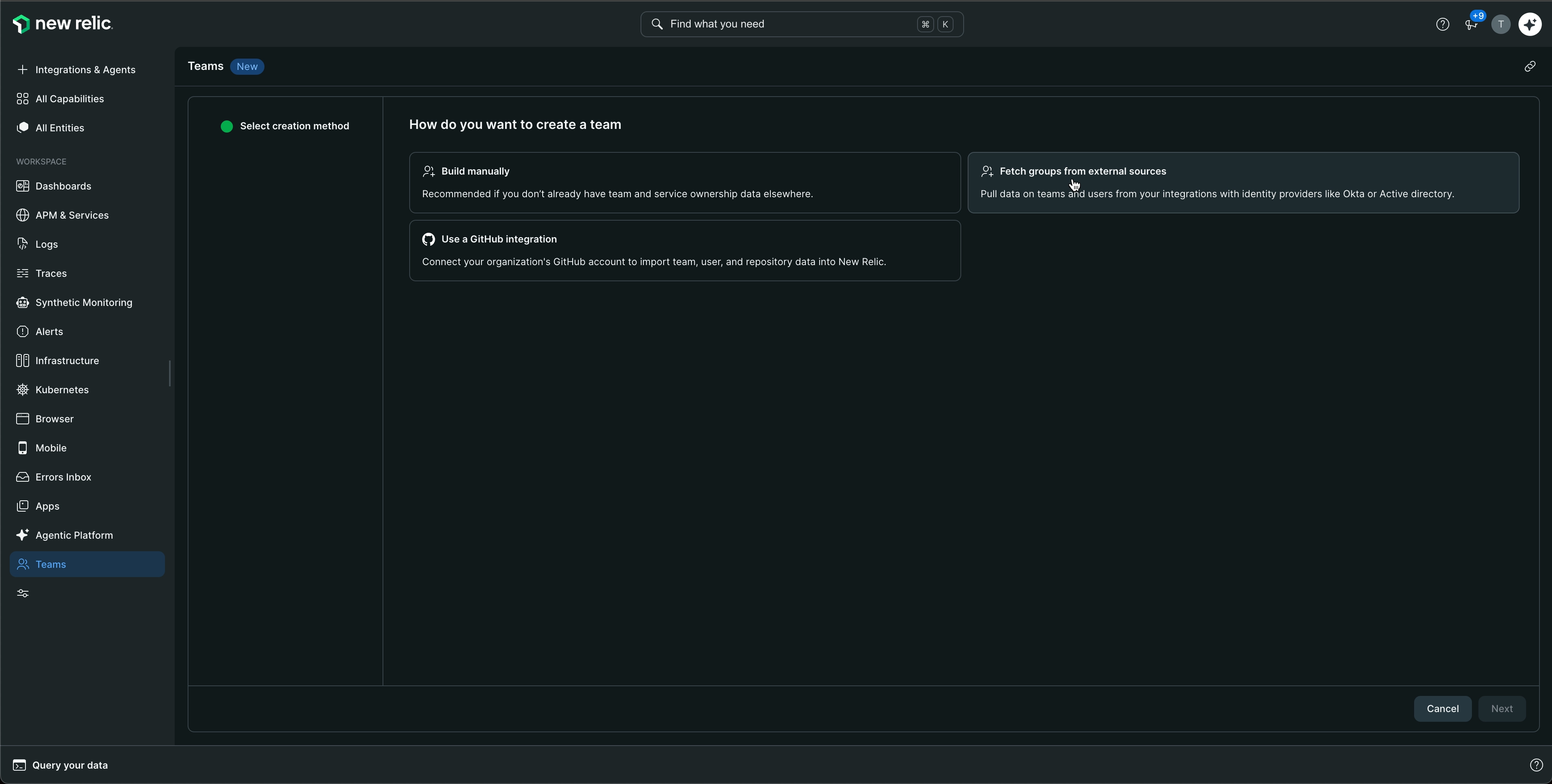 Screenshot showing the Idp option Screenshot showing the Idp option