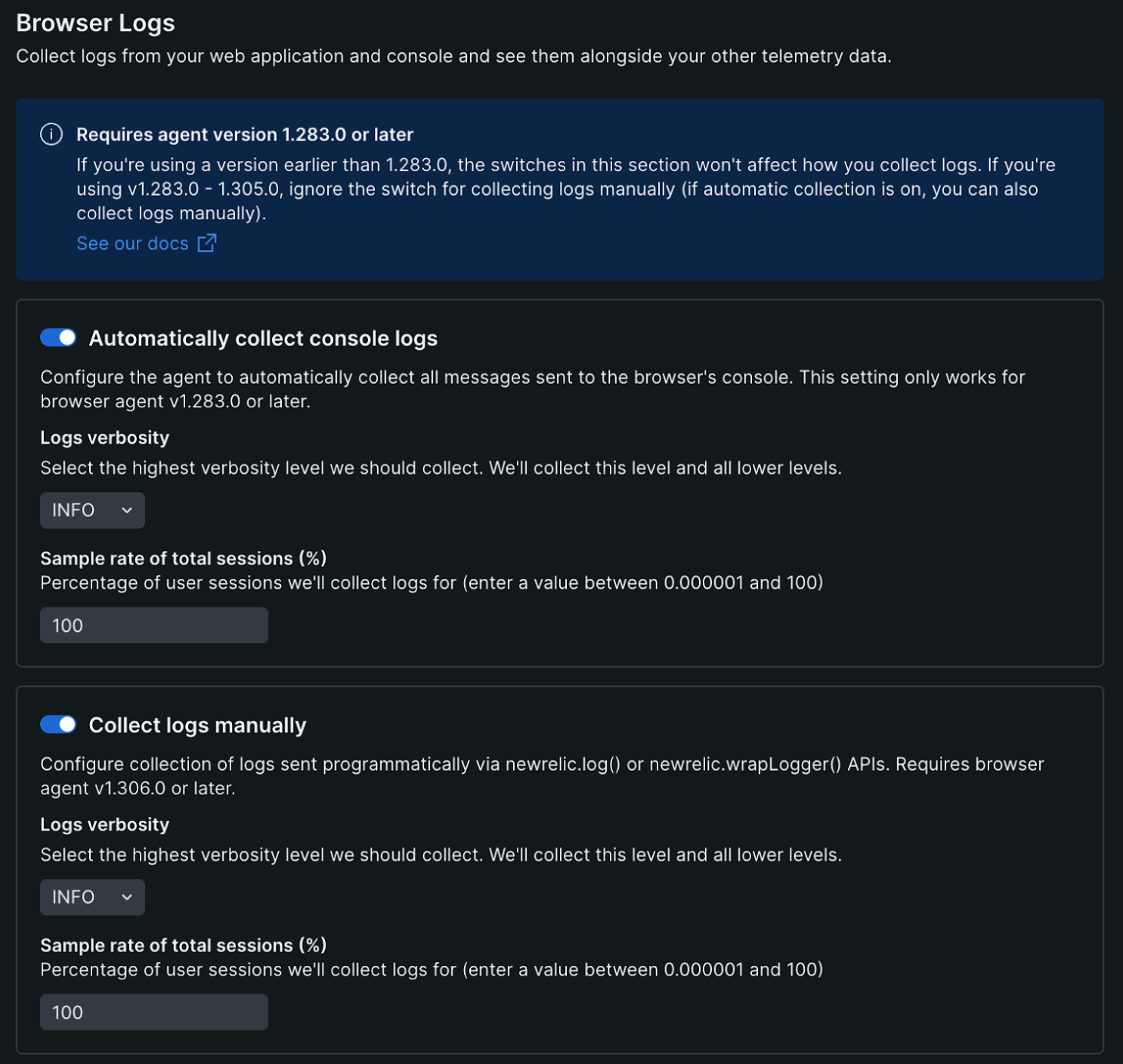 Decoupled browser logs