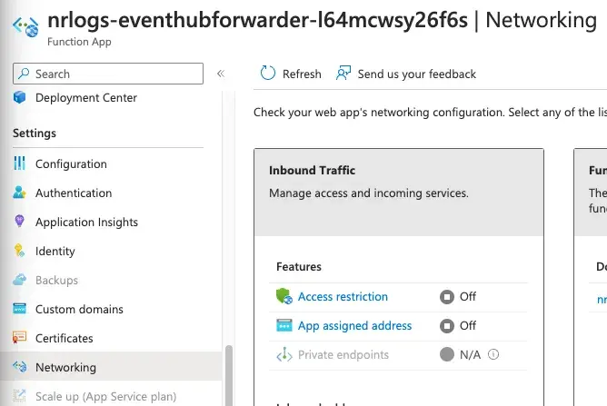 Disabling public network access to the Function App Disabling public network access to the Function App