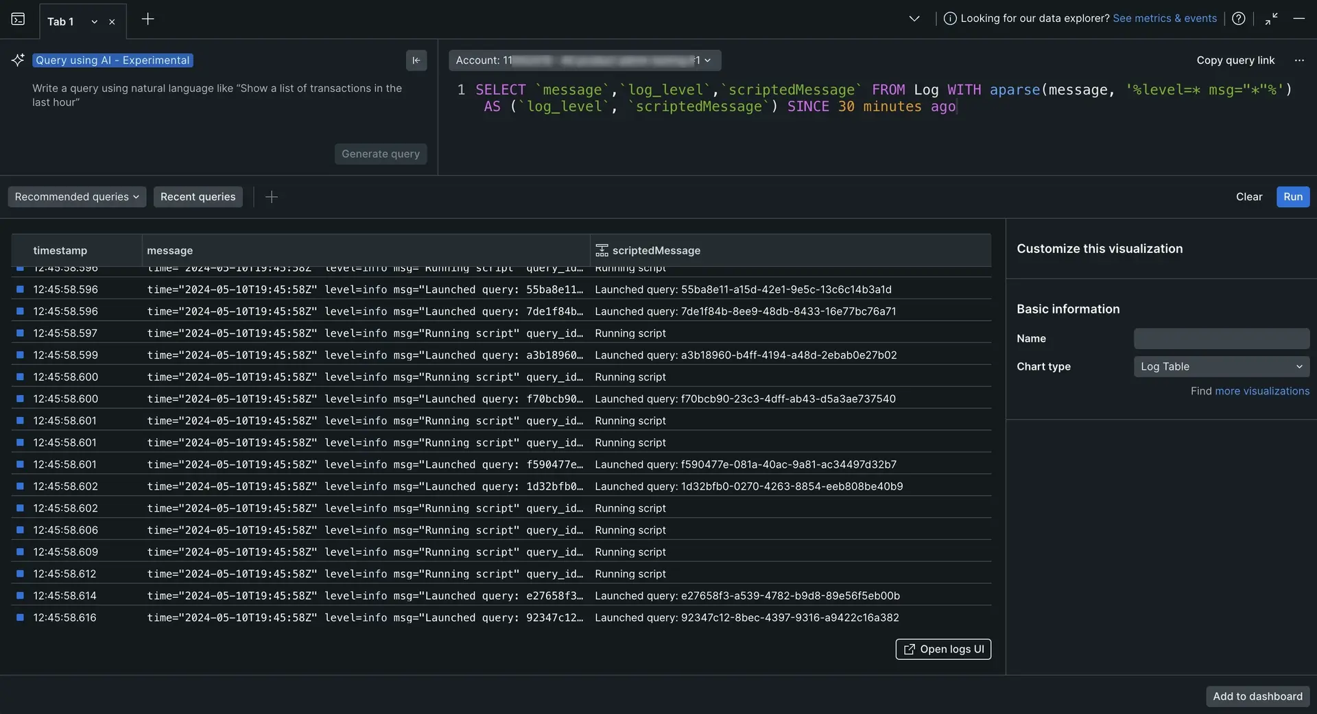 Screenshot showing the query behind the parsing rule Screenshot showing the query behind the parsing rule