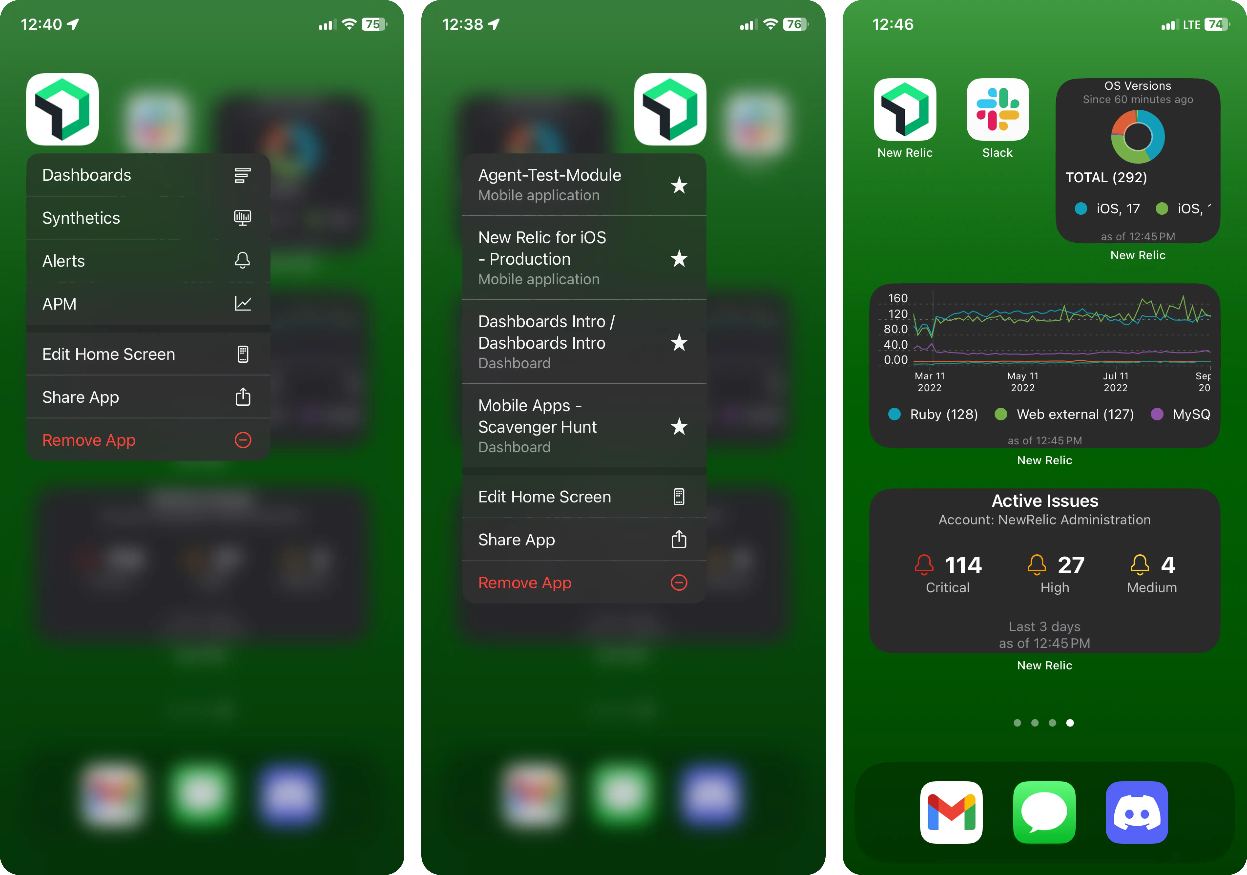 A screenshot showing mobile app quick actions and widgets. A screenshot showing mobile app quick actions and widgets.