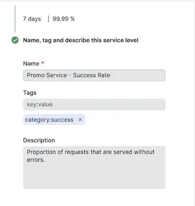 Create a service level tag Create a service level tag