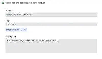 Create a service level tag Create a service level tag