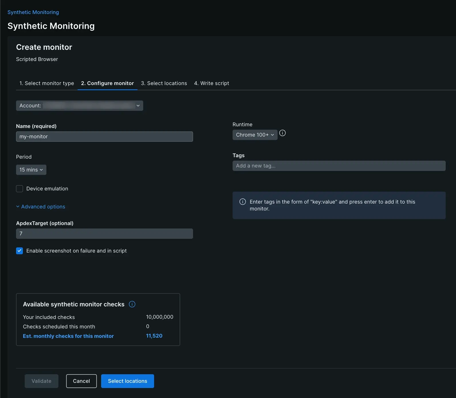 Create monitor - configure monitor Create monitor - configure monitor